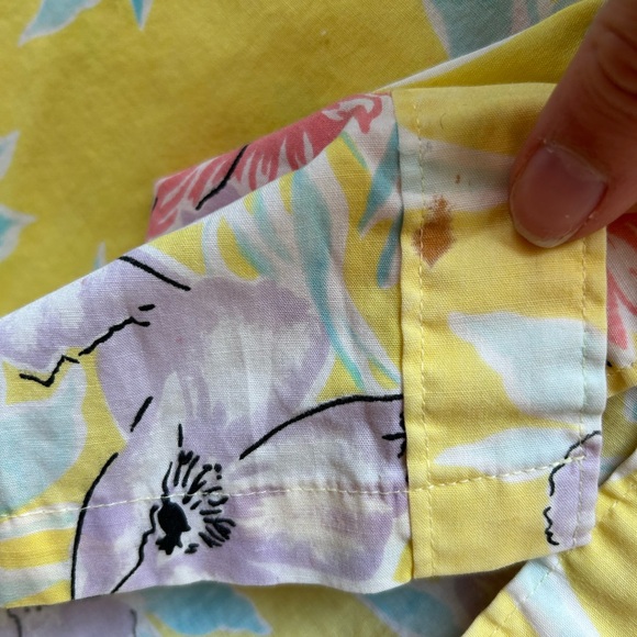 Vintage house dress, size small, yellow florals - Picture 9 of 9